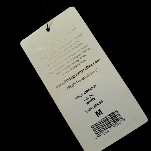 New With Tags 90degree by Reflex Capri Compression White Leggings Size M - Picture 5 of 10